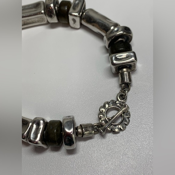 Silpada Vintage RARE Sterling Silver & Labradorite Toggle Clasp Bracelet - Picture 10 of 14